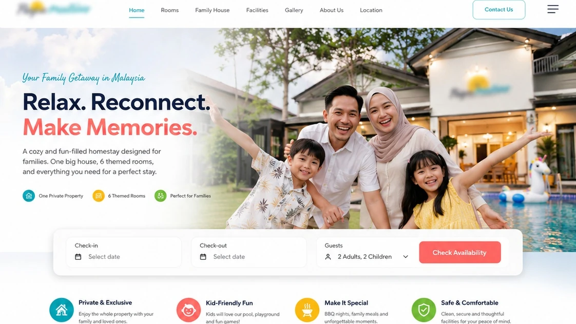 Homestay booking landing page