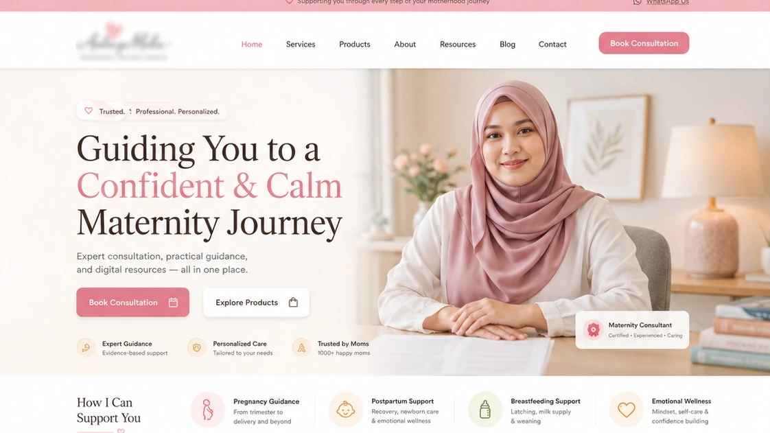 Maternity platform landing page