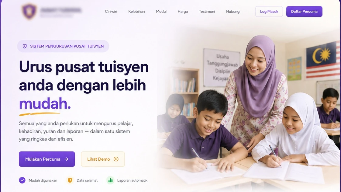 Tuition management landing page